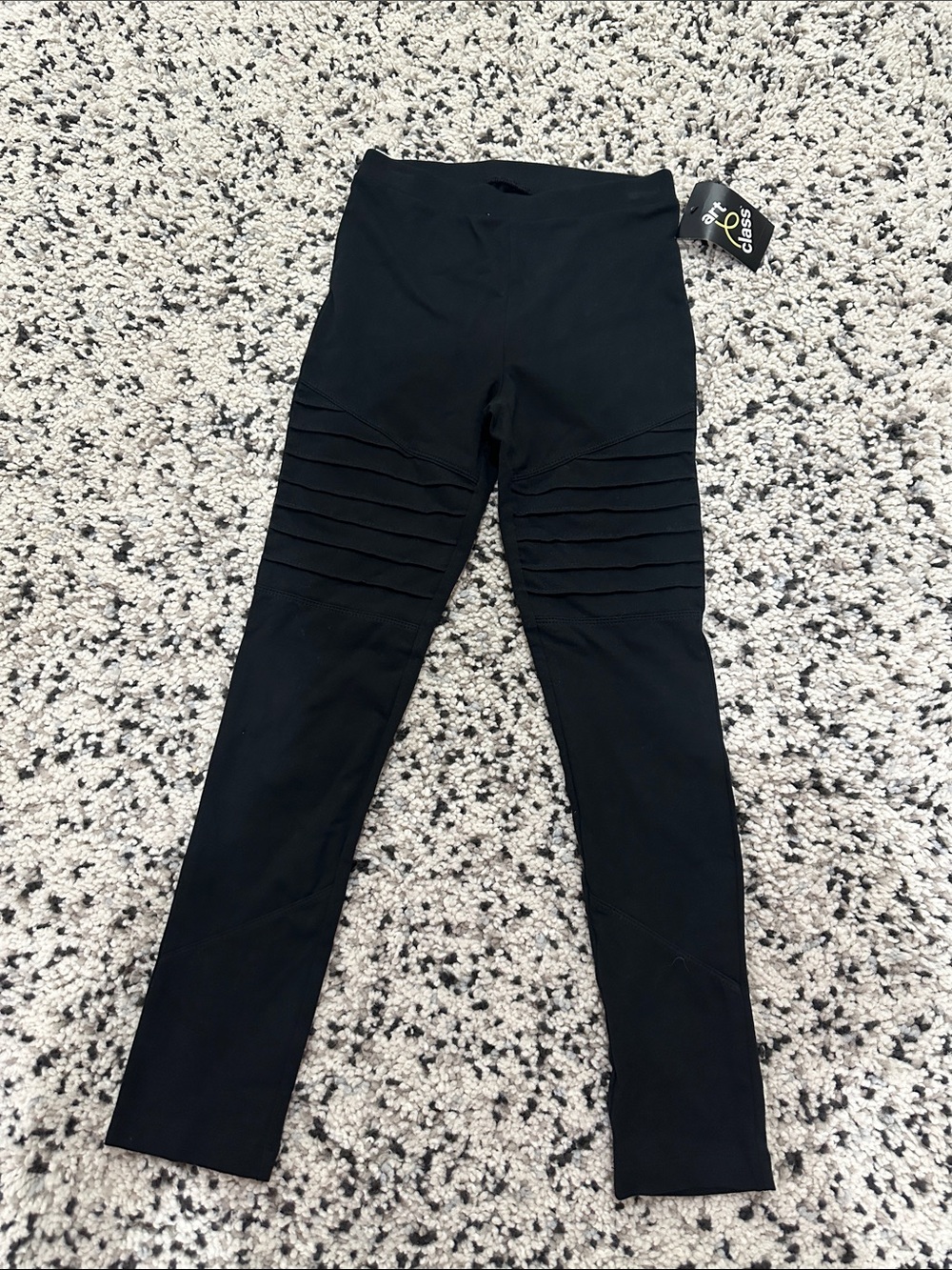 art class Black Ribbed‎ Moto-Detail Ponte Leggings